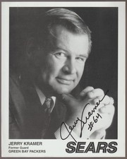 JERRY KRAMER Lombardi Packers SIGNED 8 x 10 VINTAGE Photo Autograph w/ COA AUTO