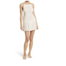 New Intimately Free People Ivory Floral Lace Up Back Mini Dress Women Size S