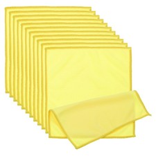 12 Pcs 7.87" x 7.87" Glasses Cleaning Cloth Microfiber Eyeglasses Cloth Yellow