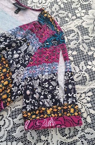 Lane Bryant Romper 14-16 Multicolor Surplice Short Sleeve Elastic Waist Bohemian - Picture 10 of 16