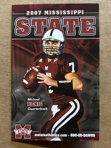 2007 Mississippi State Bulldogs Football Pocket Schedule-Michael Henig-Cadence