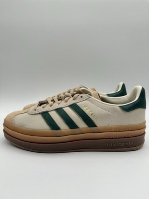 Adidas Women's Gazelle Bold Originals Size 10.5 Beige Green |ID7056|