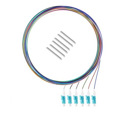 6 Strand MultiMode LC OM3 Fiber Optic Cable Pigtails For Fusion Splicing