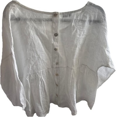 un Dimanche à Paris. White Linens , Made In France  Size medium  Top