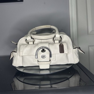 2005 Vintage Coach Classic White Satchel Top Handle Bag No. H05S