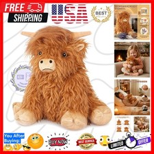Heatable Coolable Weighted Highland Cow Stuffed Animals Plushie, Microwavable...