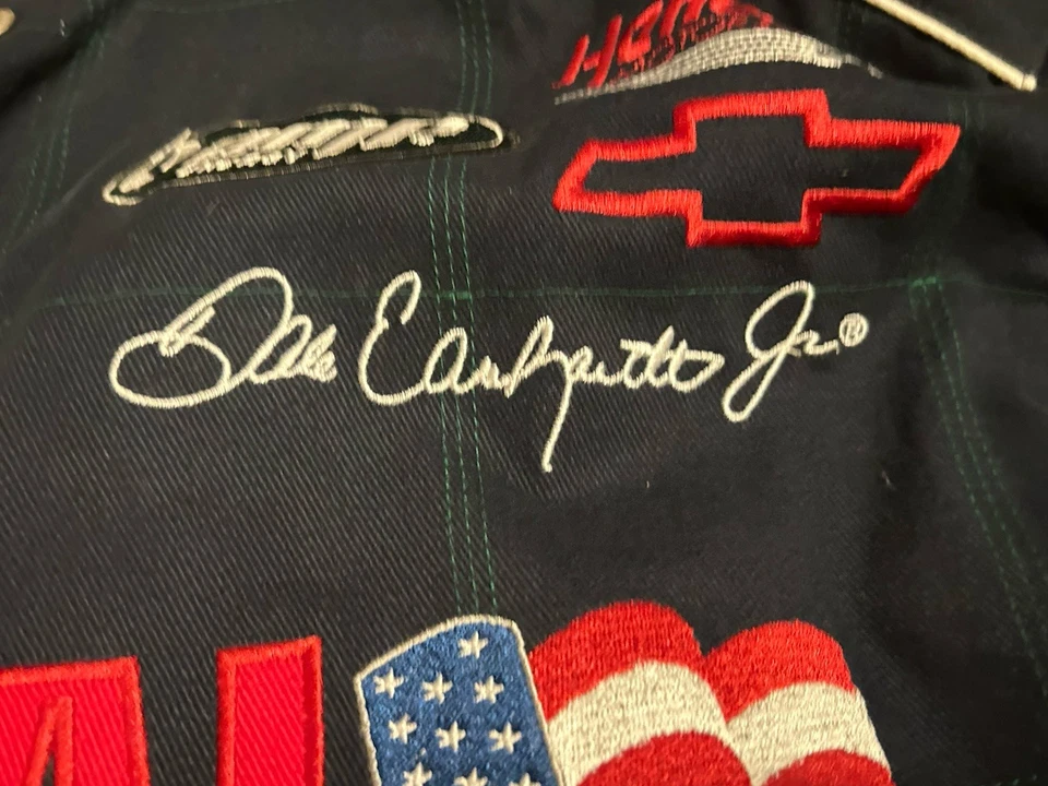 Chaqueta de carreras firmada por Dale Earnhardt Jr. Guardia Nacional/MT Dew Amp NASCAR - Talla L Foto 3 de 4