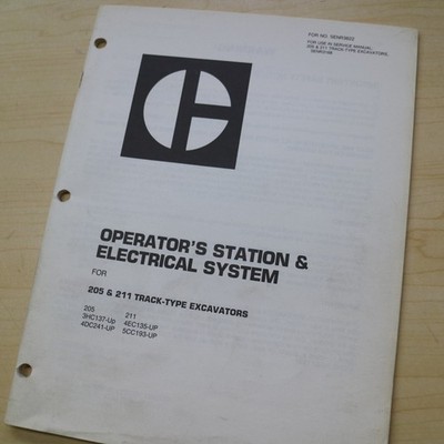 CAT Caterpillar 205 211 Crawler Excavator Electrical System Repair Shop Manual