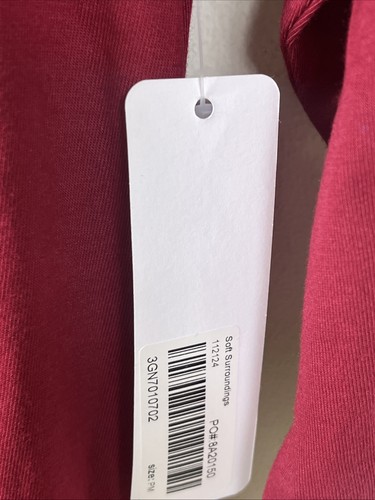 Soft Surroundings Dress Large Burgundy A Line 3/4 Sleeve Santiago Maxi NWT PM - Picture 3 of 8