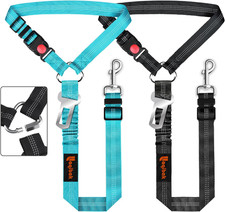 Removable Dog Seat Belt Harness for Car, 3-In-1 Adjustable Reflective Tether