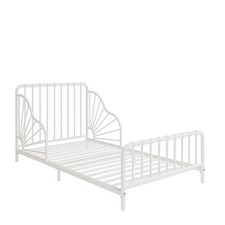 Little Seeds Quinn Whimsical Metal Toddler Bed, Off White - JPMA Certified
