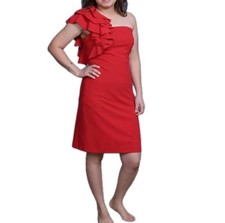 Vince Camuto Sleeveless Asymmetric Tiered Ruffle Detail One Shoulder...