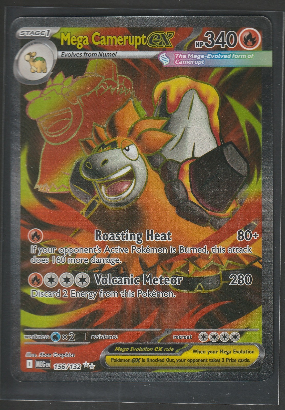Mega Camerupt ex Holo Ultra Rare ME01: Mega Evolution 156/132 NM