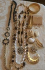 Vintage Mod Mixed Lot 12 Designer Signed Costume Jewelry -Trifari Avon & More