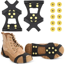 Premium Ice Cleats for Boots and Shoes with Extra Replacement Studs