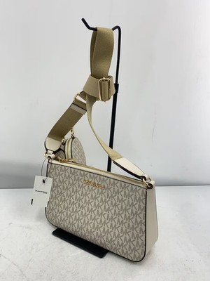 MICHAEL KORS Shoulder Bag Leather White Monogram PA-2408 | eBay