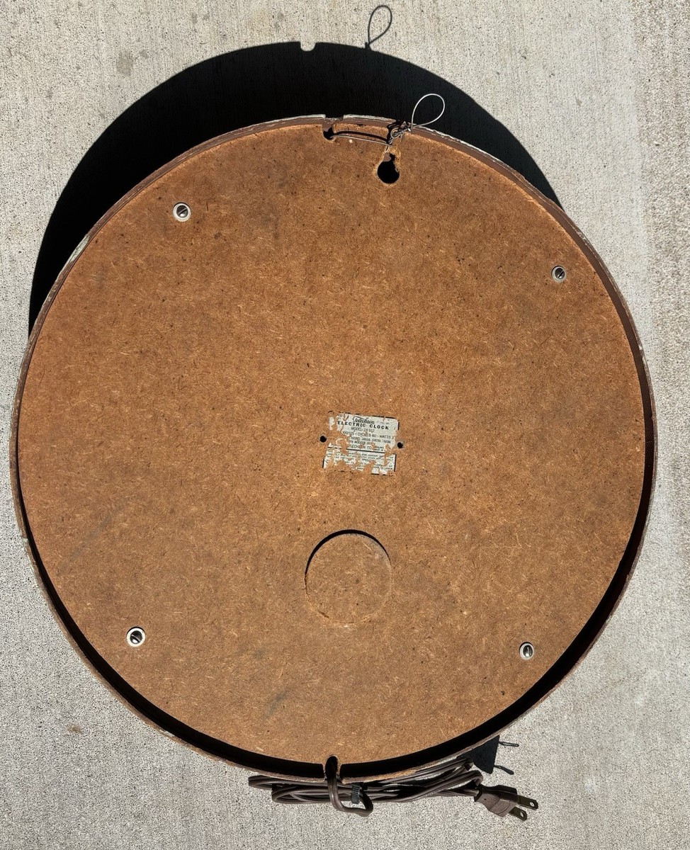 Vintage 1940s-1950s Telechron Wall Clock Model 1H912 School House