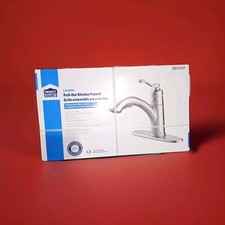 Project Source Laural Pull-Out Kitchen Faucet Stainless Steel Finish - NEW