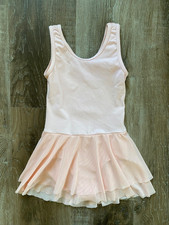 WEISSMAN light pink one-piece skirted leotard girl's size SC small child ballet 