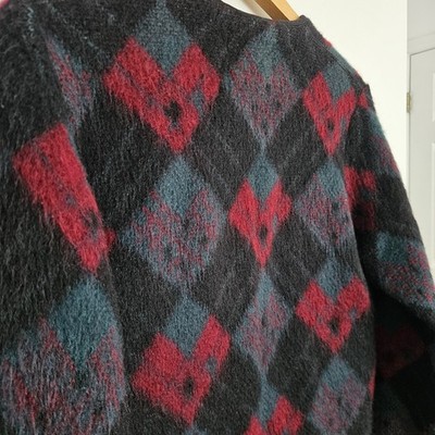 Vintage 60s Jersild Mohair Cardigan Cobain Sweater Grunge Fuzzy