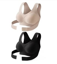 2 pack Women Posture Corrector Bra Wireless Back Support Lift Up Yoga