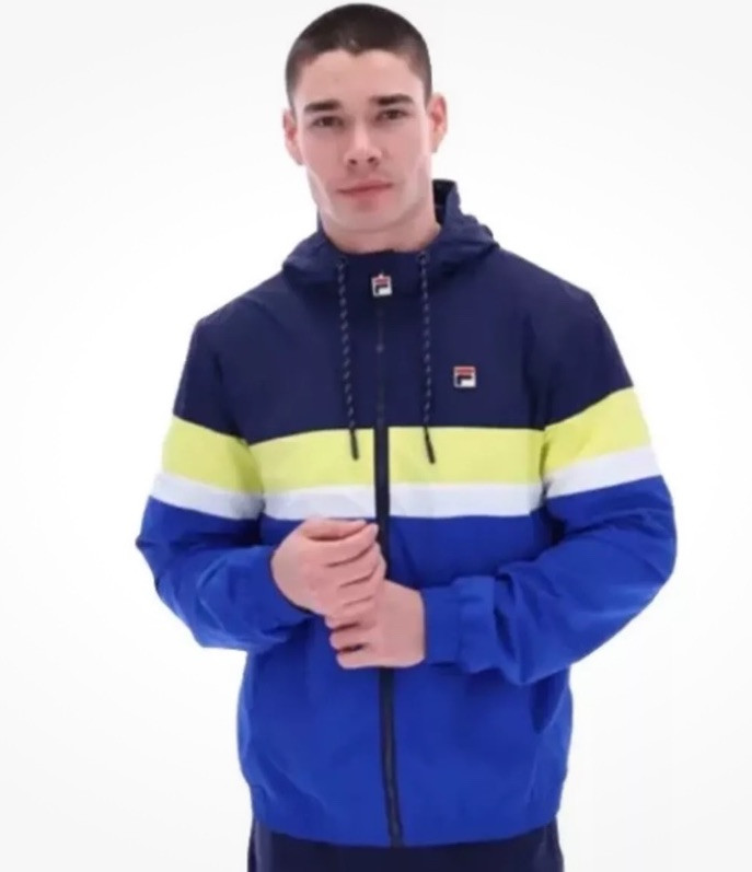 Giacca Fila Shaan Colour Block Zip Track Top anni 80 retrò taglia large nuova con etichette