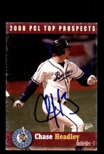 Signed Baseball Card Auto Chase Headley 2008 Pacific Coast League Top Prospects