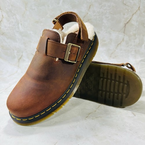 Dr. Martens Jorge II Mules Sz Men 9 Women 10 /42 Fur Lined Leather Slingback NEW - Picture 2 of 12
