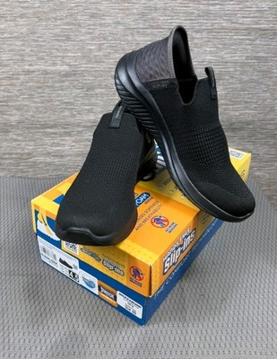 Skechers Boy's Slip-ins Ultra Flex 3.0 Smooth Step Sneaker Shoes 4.5 Black NEW