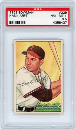Hank Arft #229 1952 Bowman card