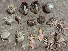 Vintage Victorian Style Baroque Christmas Ornament Lot 16 Pc