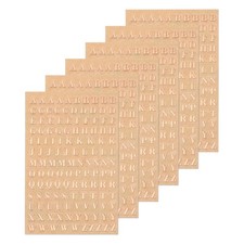 6 Sheets Letter Resin Stickers A to Z Rose Gold Sticker Uppercase 3mm