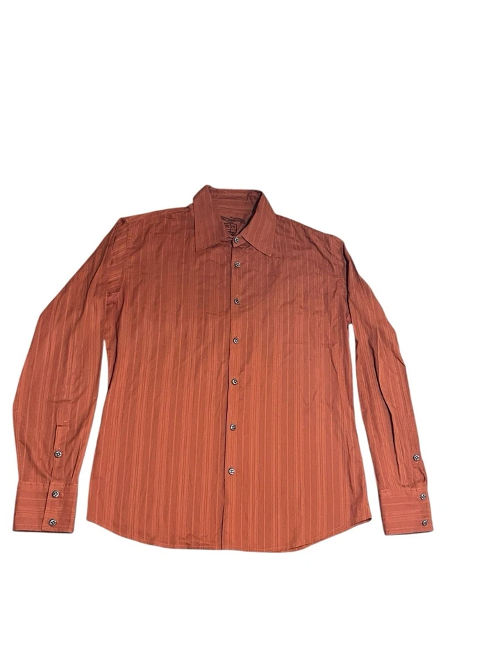 Camisa Royal Underground Abotonada Para Hombre XL Arcilla/Naranja Quemado Roca Gótica Foto 2 de 4