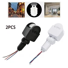 2pcs Switch Adjustable Movement Detector Motion Sensor Sensor Light Infrared PIR