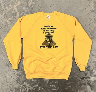 Vintage 80s Albert Einstein E=MC2 Crewneck Sweater Size L Relativity Funny Rare