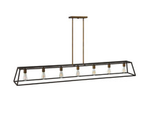 Hinkley Lighting Fulton 7 Light 65 Open Frame Linear Chandelier 3355bz Bronze