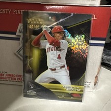 Topps Chrome Black Christian Moore Gold Reflector RC /50 Angels Rookie