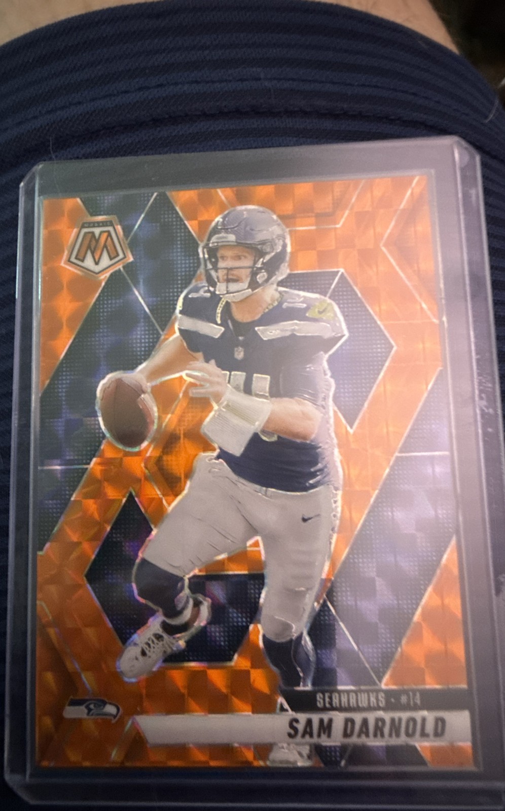2025 Panini Mosaic - Sam Darnold #27 Orange Mosaic Prizm /199