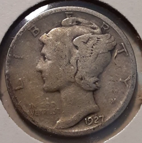 1927-D Mercury Dime 10c Denver Mint 90% US Silver (#129w-5274/RB5)