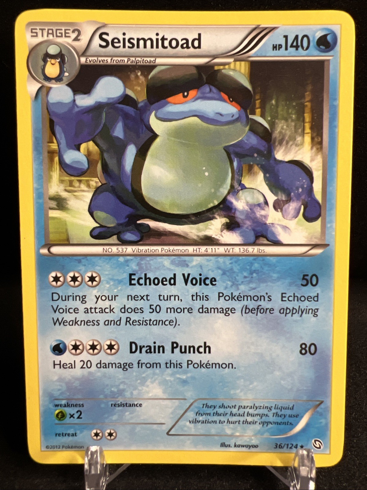 Seismitoad 36/124 - Pokemon Dragons Exalted Rare Card