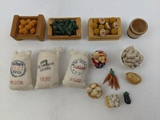 Dollhouse Miniature Fruit Vegetable Lot Sacks of Flour Groceries Farmers Market