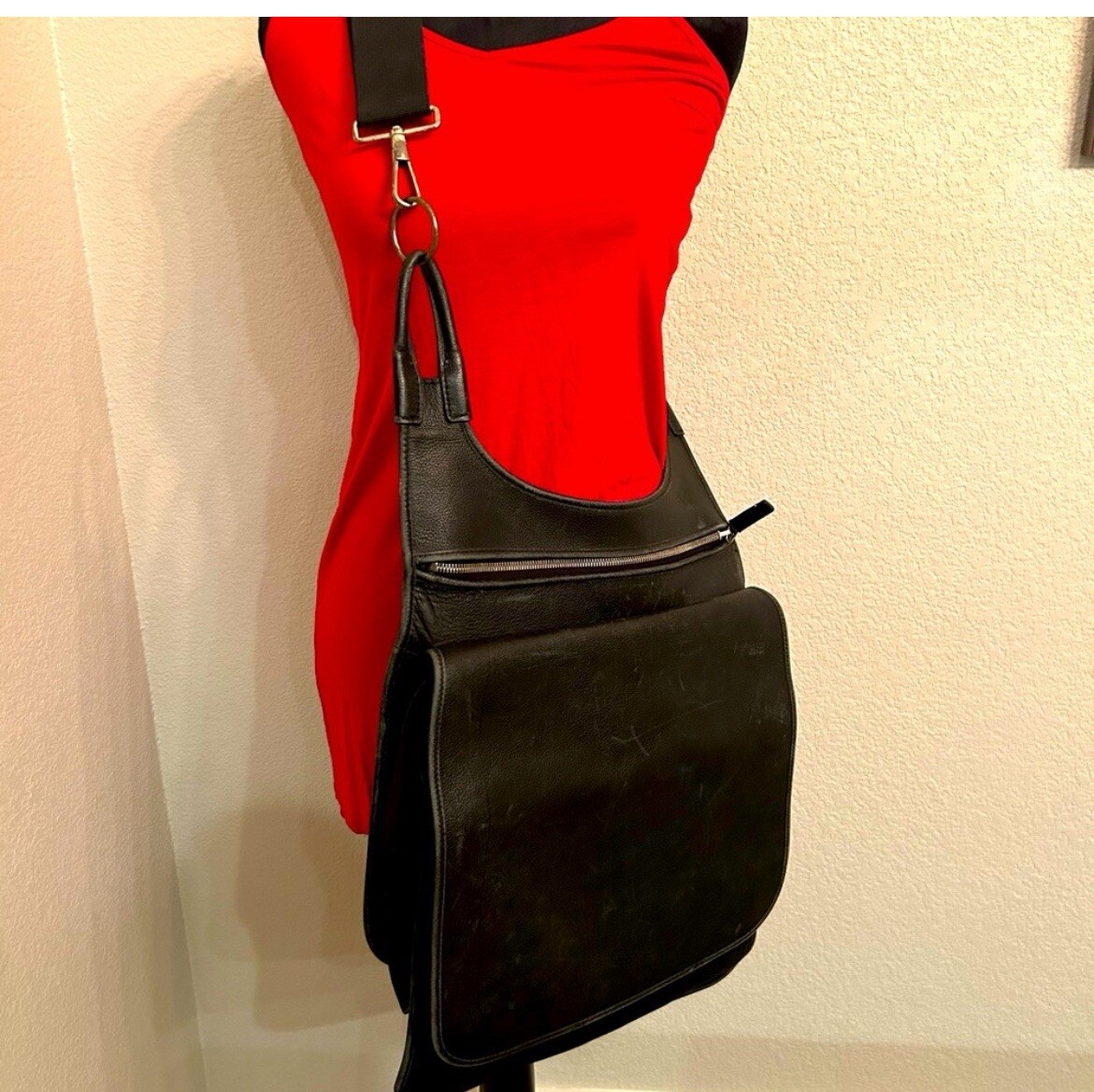 Borsa messenger Yves Saint Laurent nera in pelle Made italy Rive Gauche XL