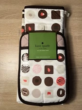 New Kate Spade New York All in Good Taste 3 Piece Set Oven Mitt Pot Holder Choco