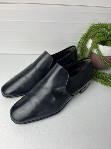 Vintage Crockett & Jones Halbschuhe Herren UK 7 FF Schwarz Slipper Schuhe Leder - Bild 3 von 11
