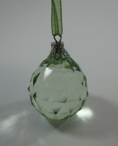 C3 Green Round sun catcher car charm CRYSTAL EXPRESSIONS Acrylic ornament Ganz - Picture 3 of 6