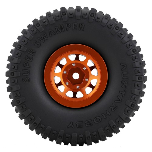 INJORA 1.0" Beadlock CNC Wheel Rims & Mud Tires for AX24 SCX24 FCX24,W1048-2430 - Picture 25 of 42