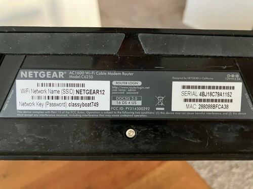 NETGEAR AC1600 WiFi Cable Modem / Router Dual-Band C6250 Xfinity Spectrum Cox - Afbeelding 4 van 4