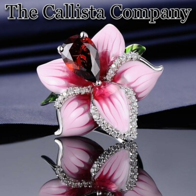 794 Sold LAB-CREATED 1.75 CT RED PEAR CUT 3A+ CZ S925 SILVER RG SZ 5-9  