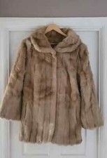 Vintage Jordache Faux Fur Fully Lined Coat With Pockets Size Uk 8 Brown Camel