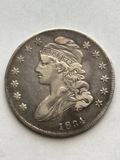 1834 CAPPED BUST HALF DOLLAR, SMALL DATE, SMALL LETTERS, SHARP!